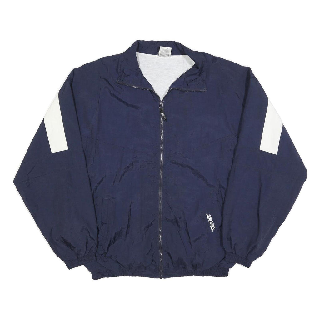 BROOKS Womens Blue White Panel Lightweight Zip Jacket XL Polyester Blend