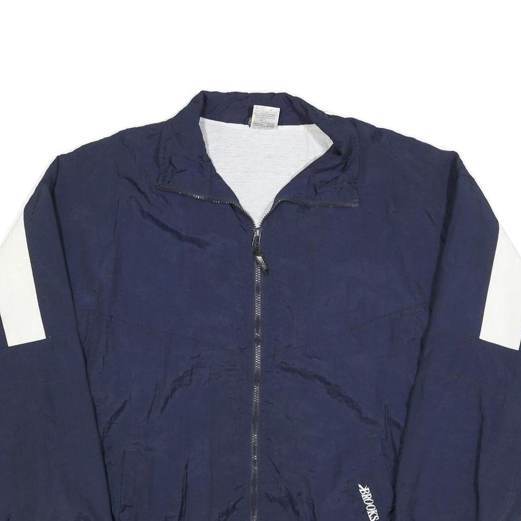 BROOKS Womens Blue White Panel Lightweight Zip Jacket XL Polyester Blend
