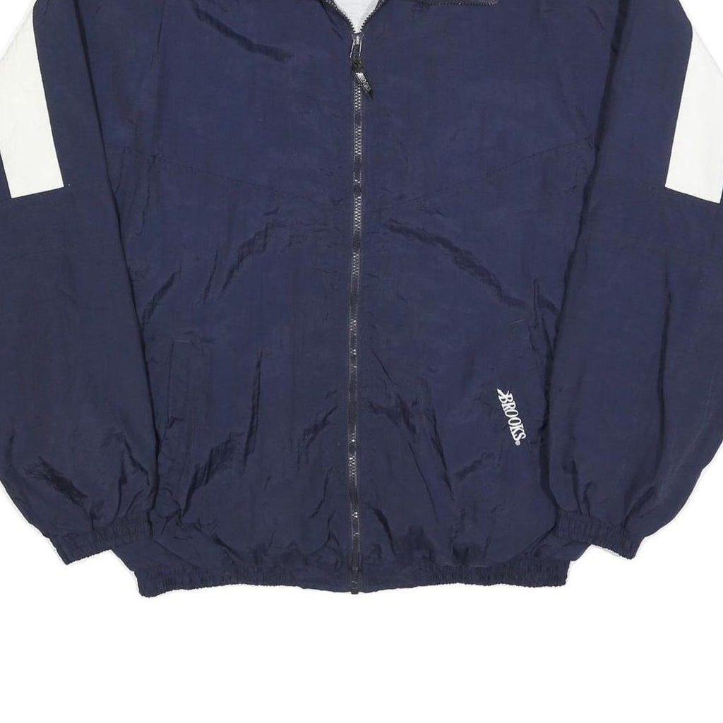 BROOKS Womens Blue White Panel Lightweight Zip Jacket XL Polyester Blend
