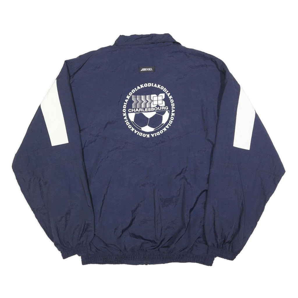 BROOKS Womens Blue White Panel Lightweight Zip Jacket XL Polyester Blend