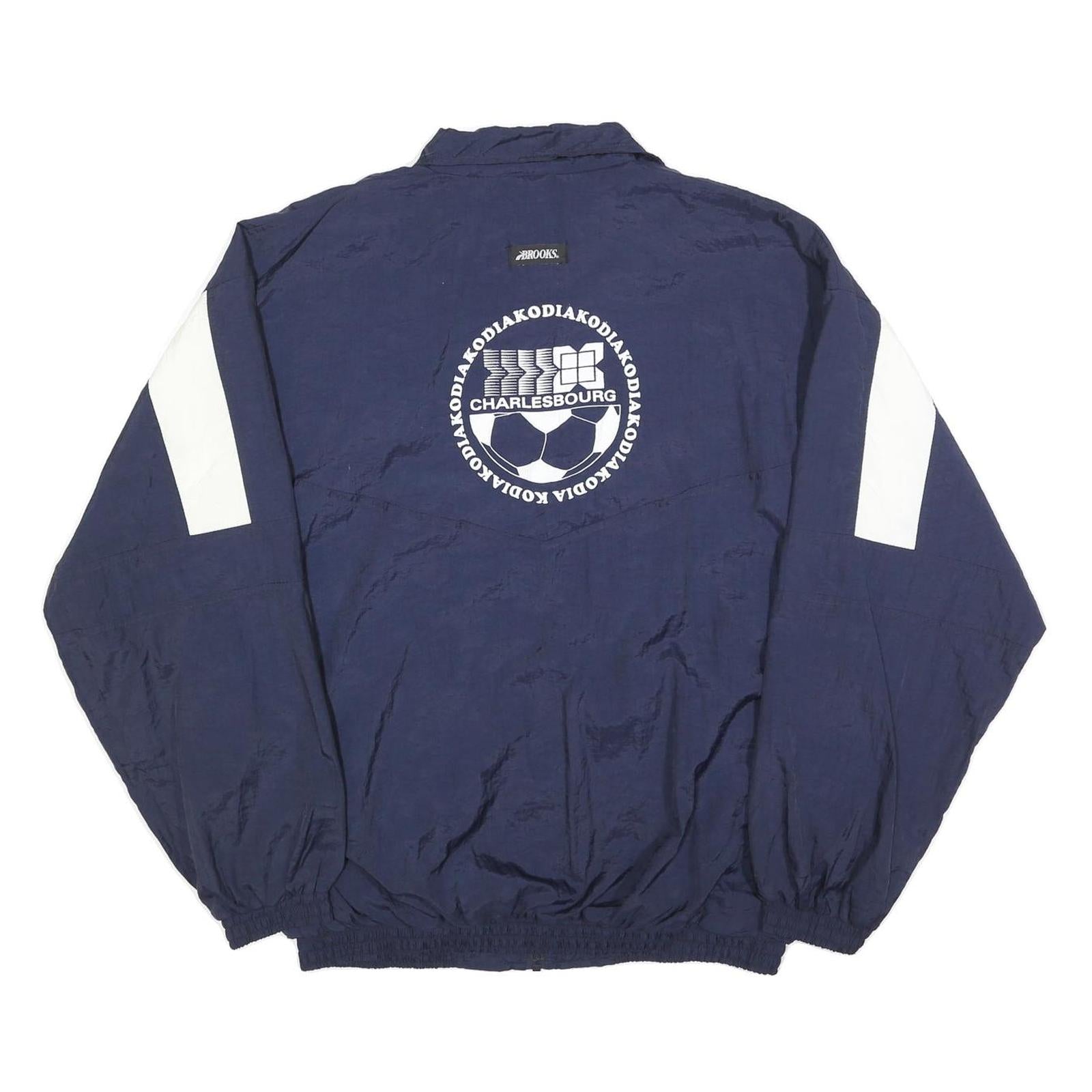 BROOKS Womens Blue White Panel Lightweight Zip Jacket XL Polyester Blend