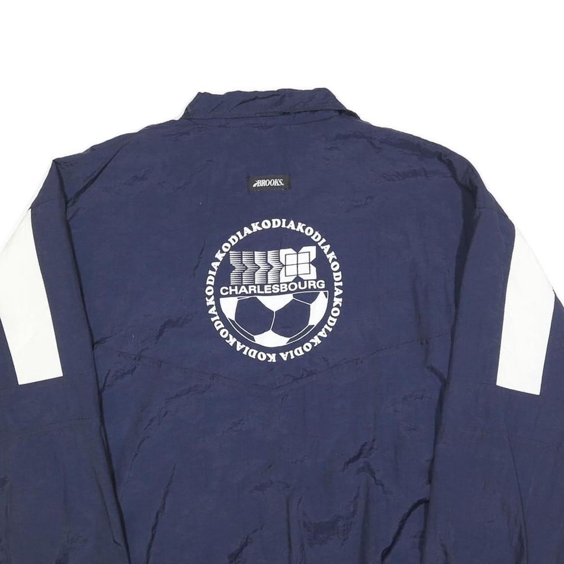 BROOKS Womens Blue White Panel Lightweight Zip Jacket XL Polyester Blend