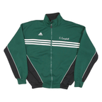 ADIDAS Mens Green & Black Zip Jacket L Polyester Blend Sports Casual Track Top