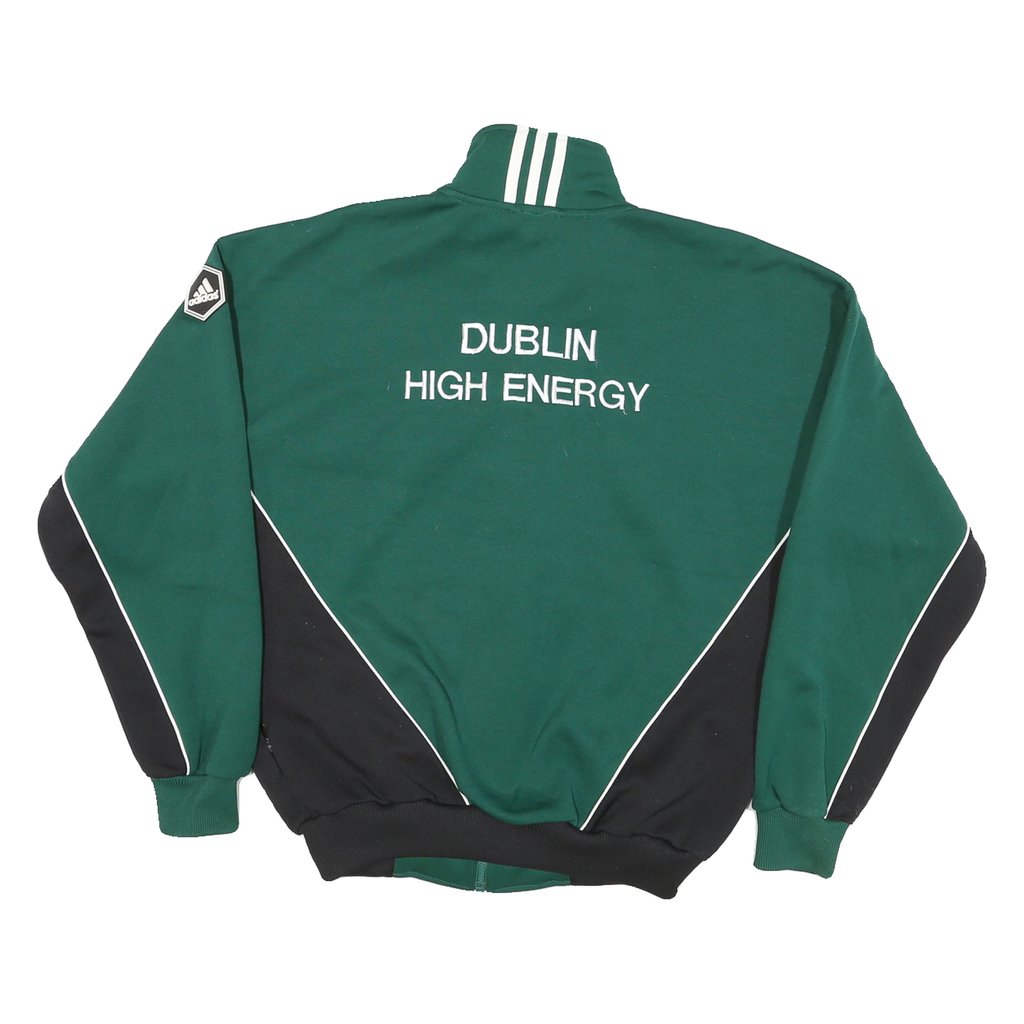 ADIDAS Mens Green & Black Zip Jacket L Polyester Blend Sports Casual Track Top