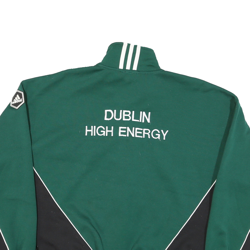 ADIDAS Mens Green & Black Zip Jacket L Polyester Blend Sports Casual Track Top