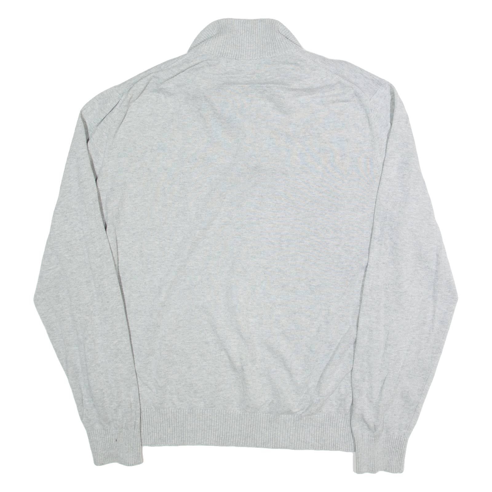 NAUTICA Mens Jumper Grey 1/4 Zip Tight Knit L