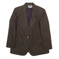 PROPHECY BY SAG HARBOR Womens Brown Wool Blend Button Jacket M Check Classic