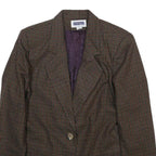 PROPHECY BY SAG HARBOR Womens Brown Wool Blend Button Jacket M Check Classic