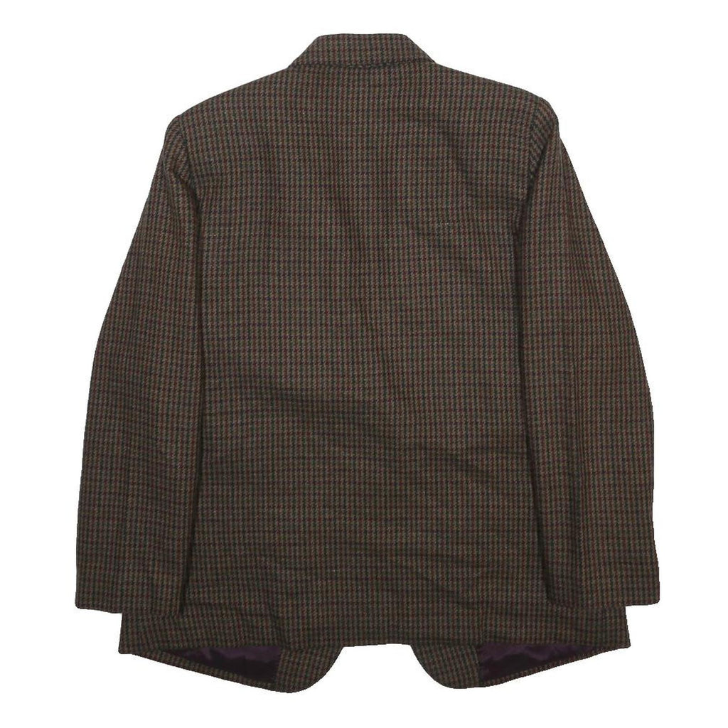 PROPHECY BY SAG HARBOR Womens Brown Wool Blend Button Jacket M Check Classic