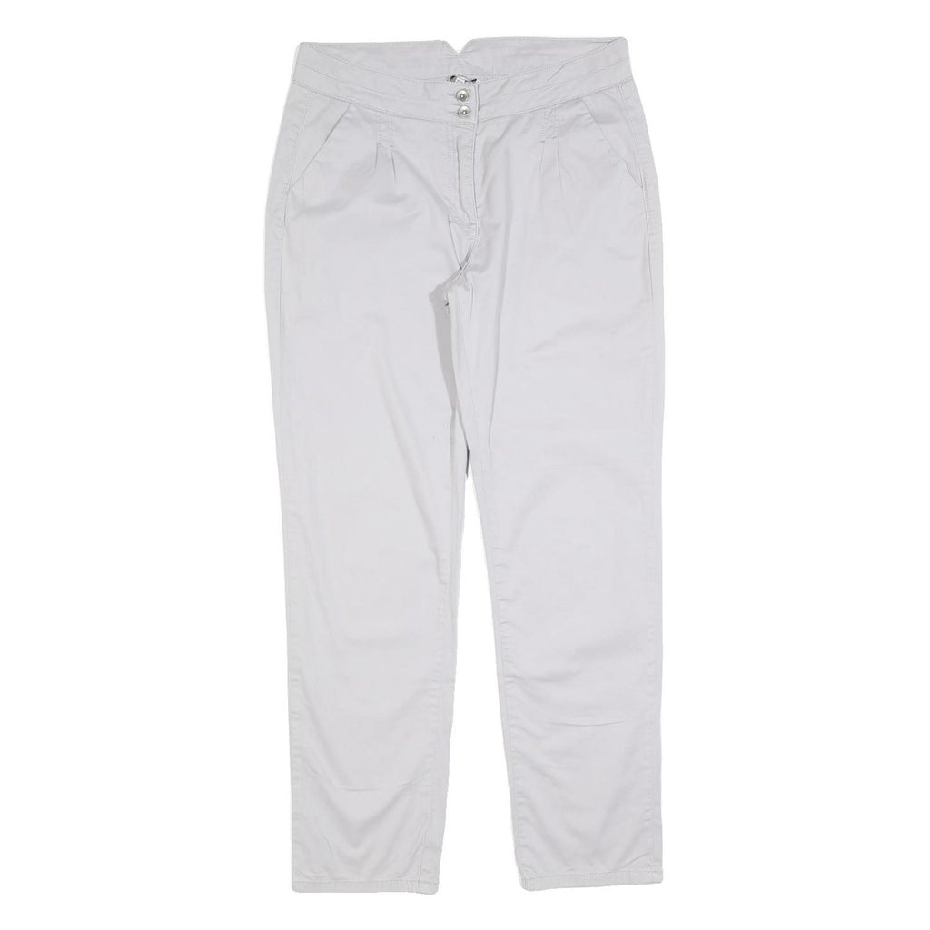 LAURA ASHLEY Womens Cotton Blend White Regular Straight Trousers W30 L30 Casual