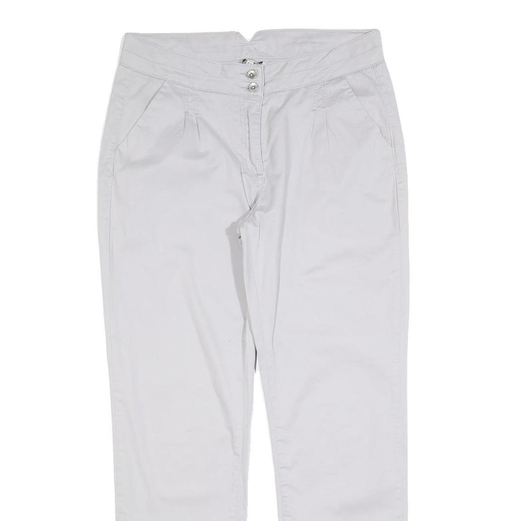 LAURA ASHLEY Womens Cotton Blend White Regular Straight Trousers W30 L30 Casual