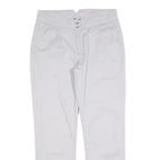 LAURA ASHLEY Womens Cotton Blend White Regular Straight Trousers W30 L30 Casual