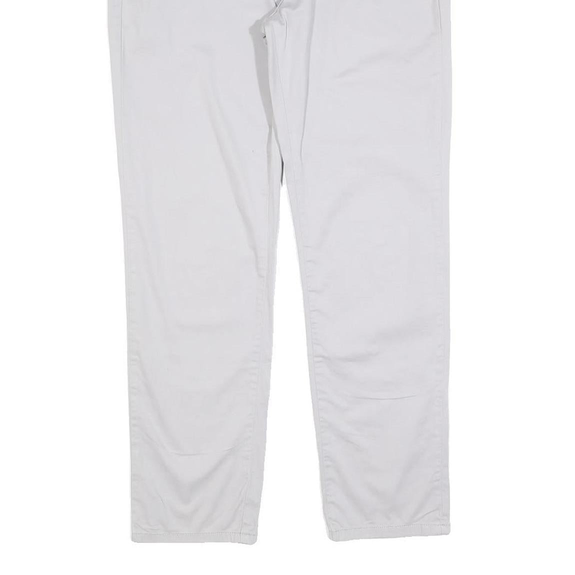 LAURA ASHLEY Womens Cotton Blend White Regular Straight Trousers W30 L30 Casual