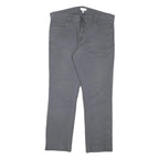 CALVIN KLEIN Mens Cotton Blend Grey Slim Straight Trousers W36 L30 Casual Smart