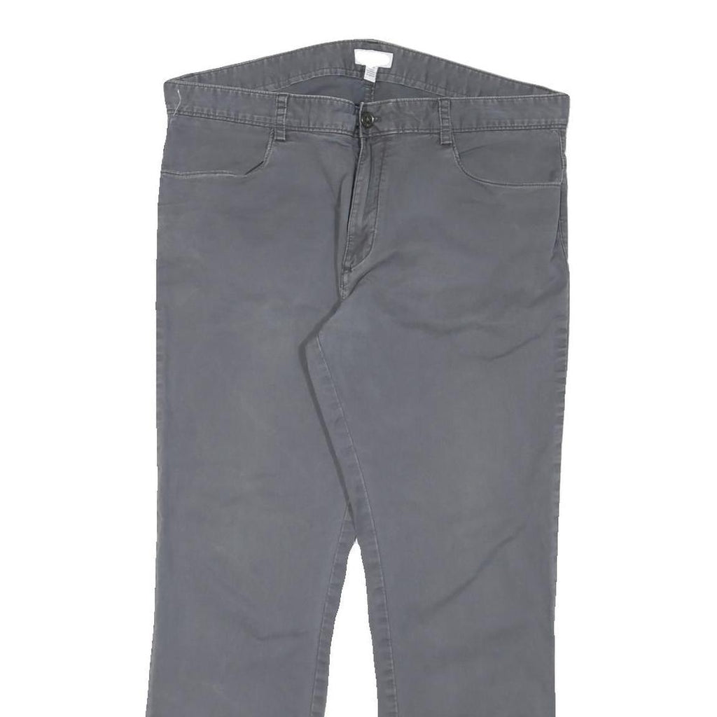 CALVIN KLEIN Mens Cotton Blend Grey Slim Straight Trousers W36 L30 Casual Smart
