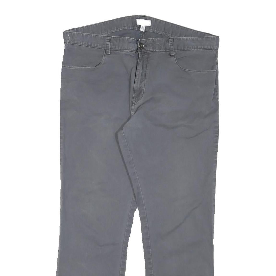 CALVIN KLEIN Mens Cotton Blend Grey Slim Straight Trousers W36 L30 Casual Smart