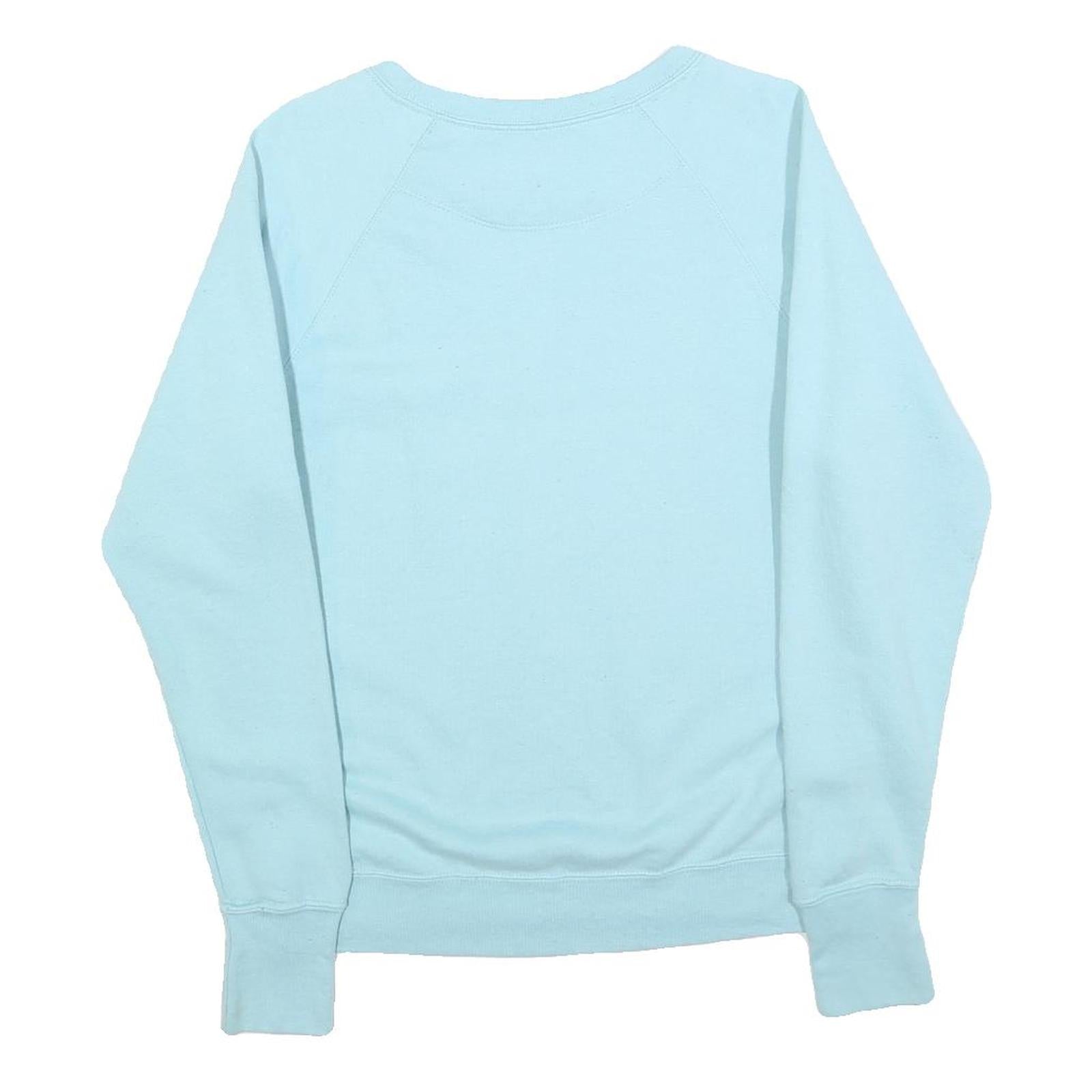 CHAMPION Mens Blue Crew Neck S Cotton Blend Logo Sweatshirt Casual