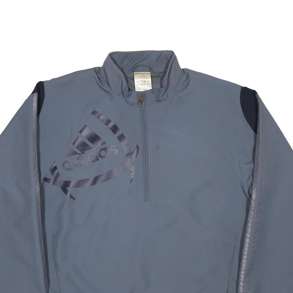 ADIDAS Mens Grey Zip Jacket M Polyester Athletic Sportswear