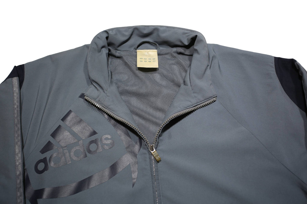 ADIDAS Mens Grey Zip Jacket M Polyester Athletic Sportswear