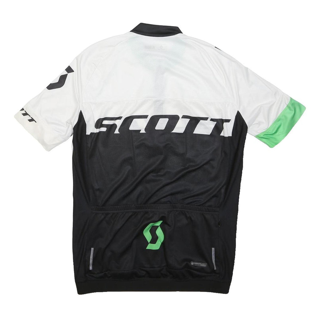 SCOTT Mens White & Green Modern T-Shirt L Short Sleeve Crew Neck Cycling Jersey