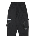 INFAS Womens Black Relaxed Cargo Trousers XXS Cotton Blend Reflective Patch