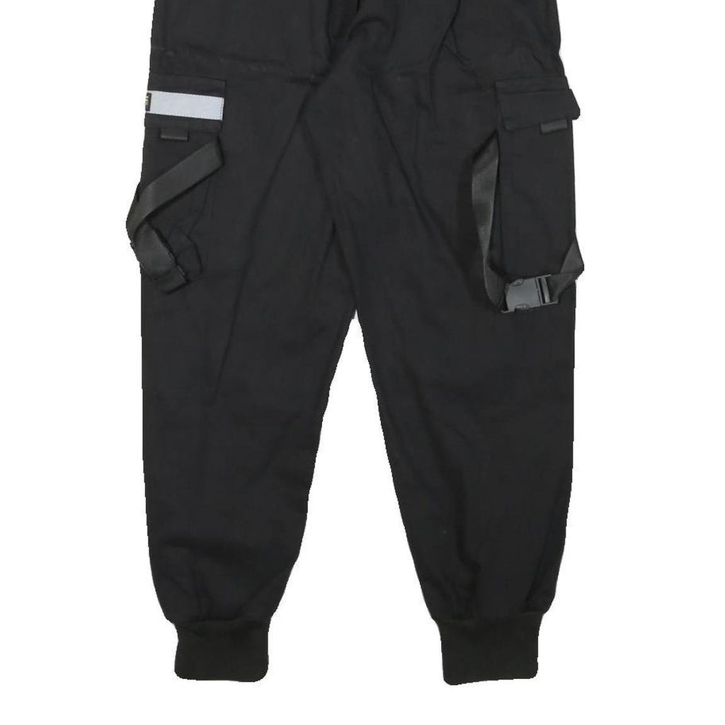 INFAS Womens Black Relaxed Cargo Trousers XXS Cotton Blend Reflective Patch