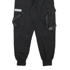 INFAS Womens Black Relaxed Cargo Trousers XXS Cotton Blend Reflective Patch