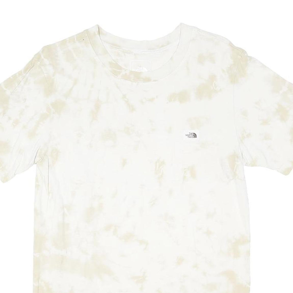 THE NORTH FACE Mens Beige Tie Dye T-Shirt S Short Sleeve Crew Neck Cotton Blend