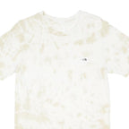 THE NORTH FACE Mens Beige Tie Dye T-Shirt S Short Sleeve Crew Neck Cotton Blend