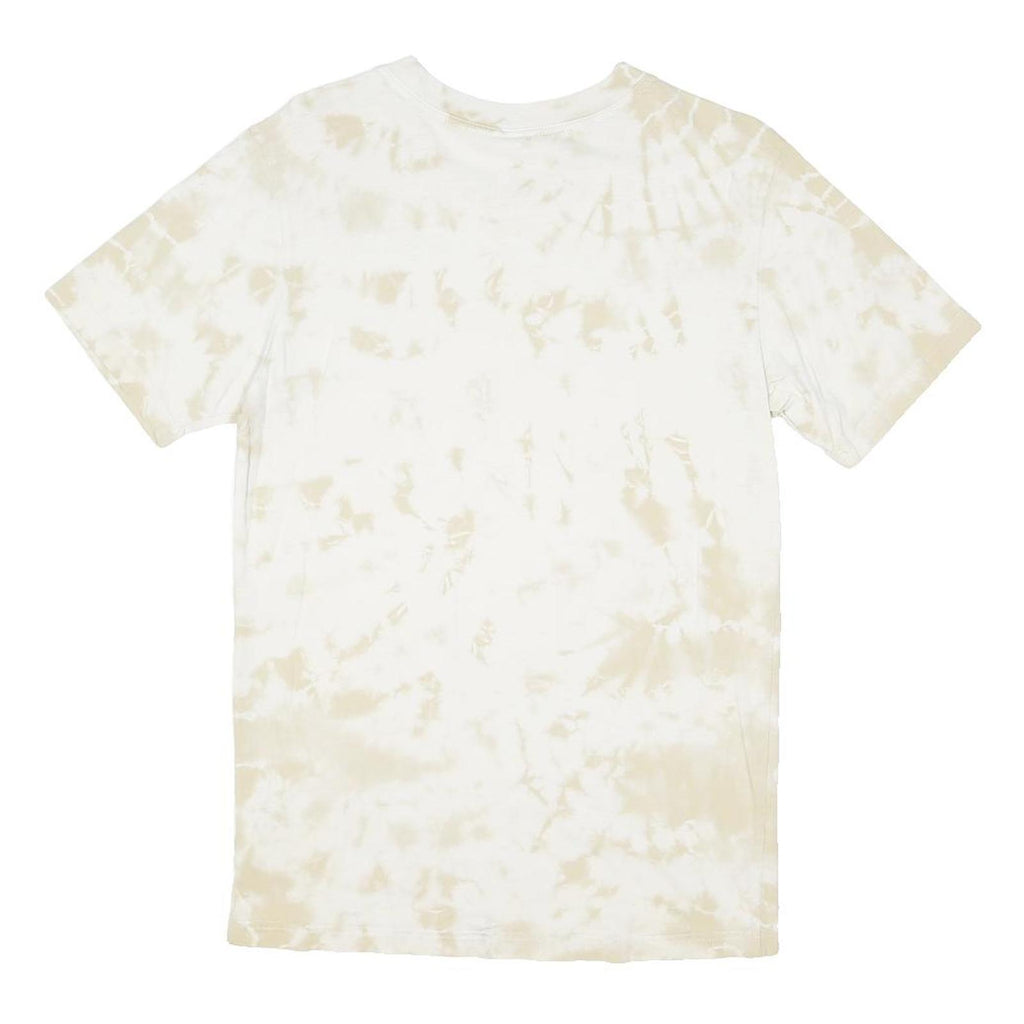 THE NORTH FACE Mens Beige Tie Dye T-Shirt S Short Sleeve Crew Neck Cotton Blend