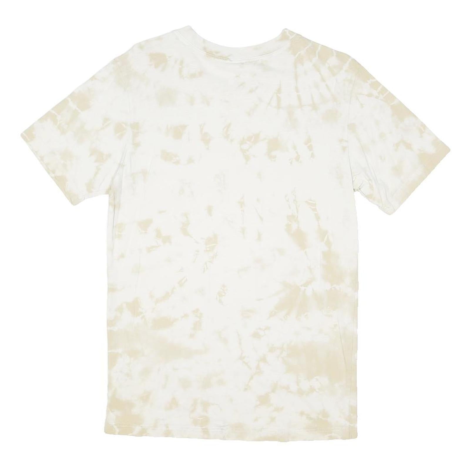 THE NORTH FACE Mens Beige Tie Dye T-Shirt S Short Sleeve Crew Neck Cotton Blend
