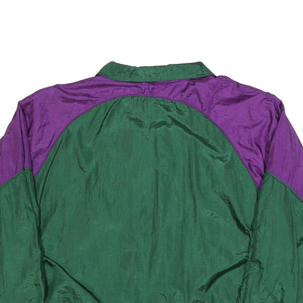 SUNTERRA Womens Green & Purple Nylon Zip Jacket XL Printed Pattern Retro Style
