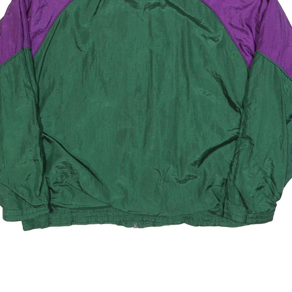 SUNTERRA Womens Green & Purple Nylon Zip Jacket XL Printed Pattern Retro Style