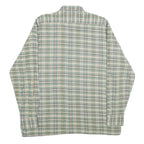 BLUE MAN COMPANY Mens Green & Cream Check Shirt L Cotton Casual Long Sleeve