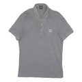 HUGO BOSS Mens Grey Short Sleeve Plain Polo Shirt S Cotton BOSS Logo