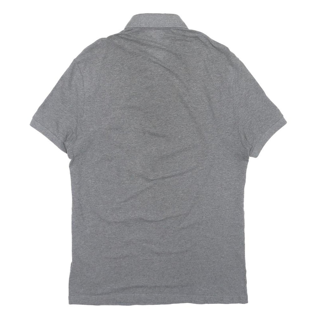 HUGO BOSS Mens Grey Short Sleeve Plain Polo Shirt S Cotton BOSS Logo