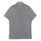 HUGO BOSS Mens Grey Short Sleeve Plain Polo Shirt S Cotton BOSS Logo