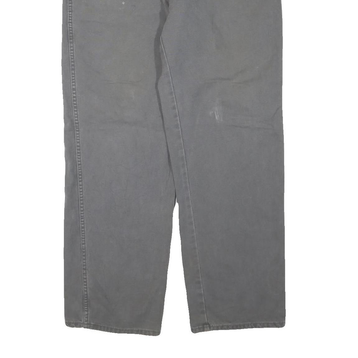 DICKIES Mens Cotton Blend Grey Regular Straight Trousers W38 L32 Workwear