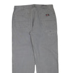 DICKIES Mens Cotton Blend Grey Regular Straight Trousers W38 L32 Workwear