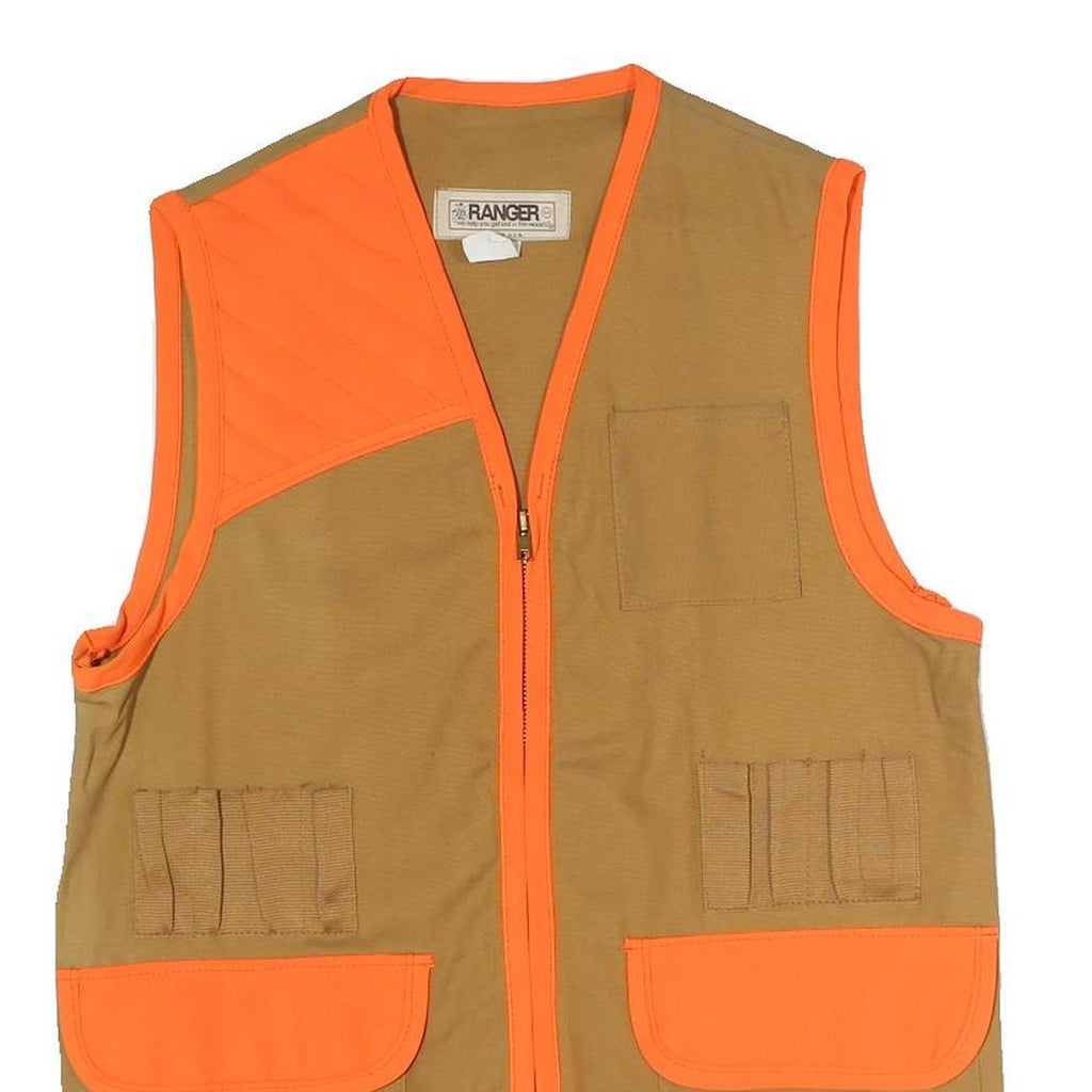 RANGER Mens Brown & Orange Outdoor Jacket M Cotton Plain Utility Hunting Style