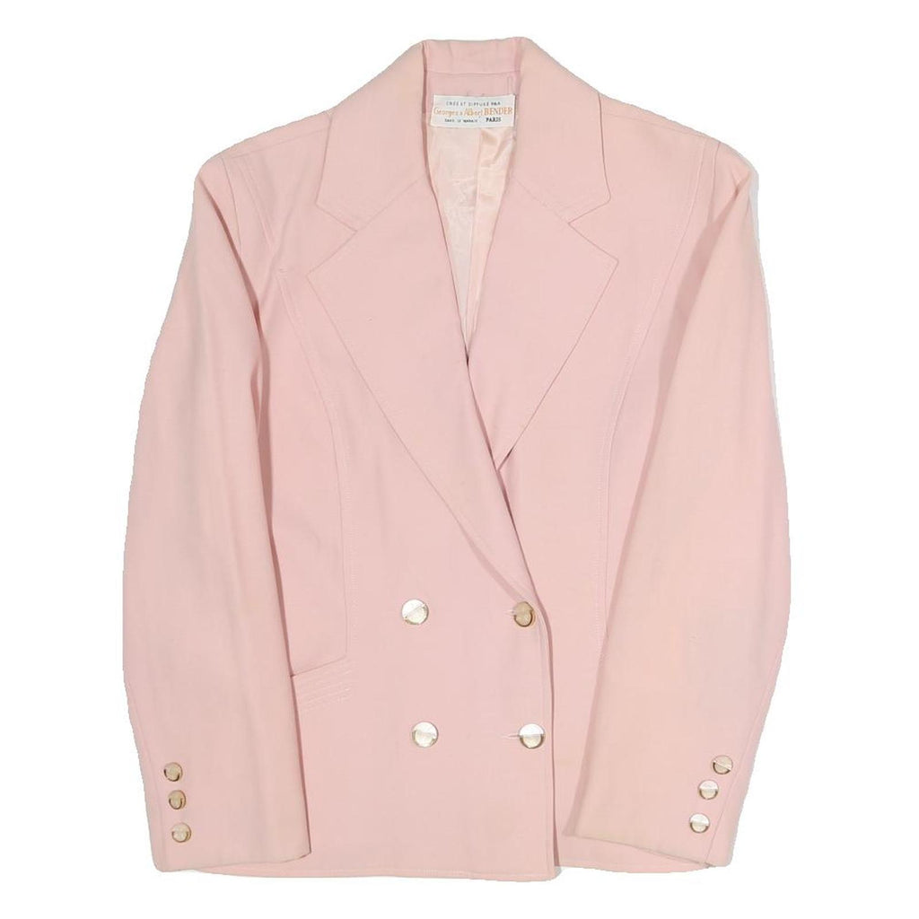 GEORGES ET ALBERT BENDER Womens Pink Blazer Jacket S Polyester Blend Woven
