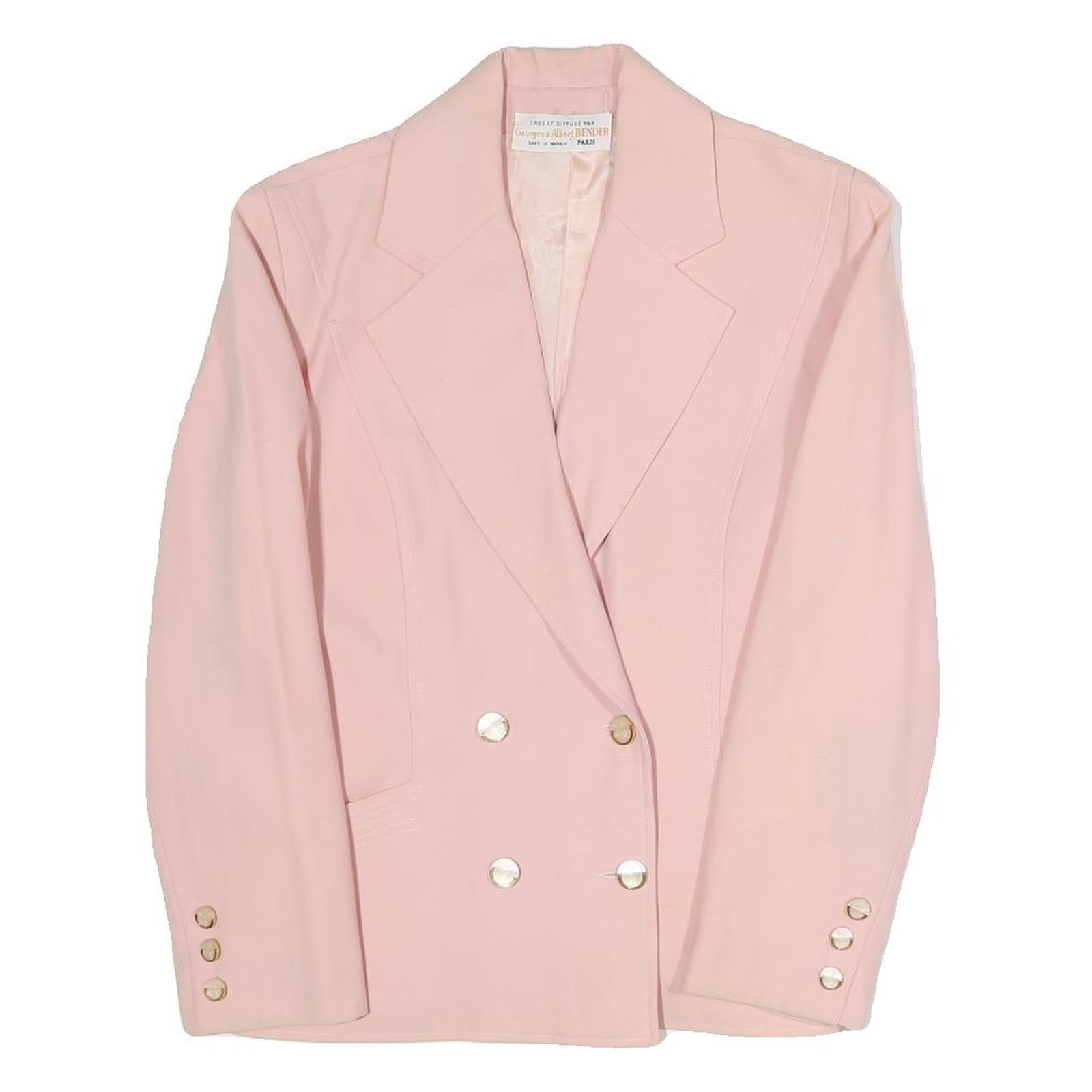 GEORGES ET ALBERT BENDER Womens Pink Blazer Jacket S Polyester Blend Woven