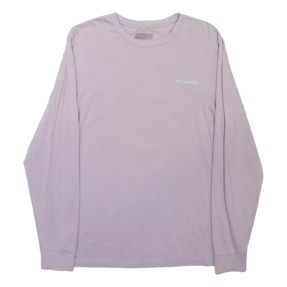 COLUMBIA Mens Lilac Long Sleeve Crew Neck Graphic T-Shirt M Cotton Blend