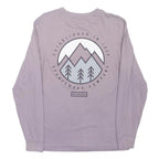 COLUMBIA Mens Lilac Long Sleeve Crew Neck Graphic T-Shirt M Cotton Blend