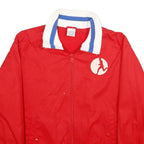 NIKE Mens Red White Blue Track Jacket M Polyester Zip Collar Casual Sportswear