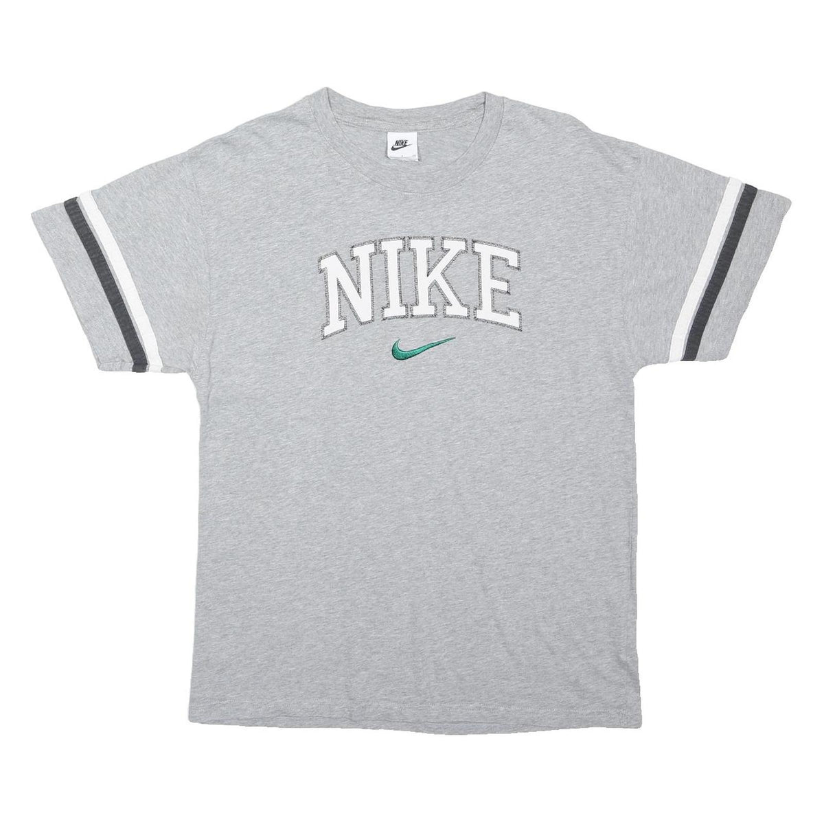 NIKE Mens Grey Graphic T-Shirt S Short Sleeve Crew Neck Casual Sporty