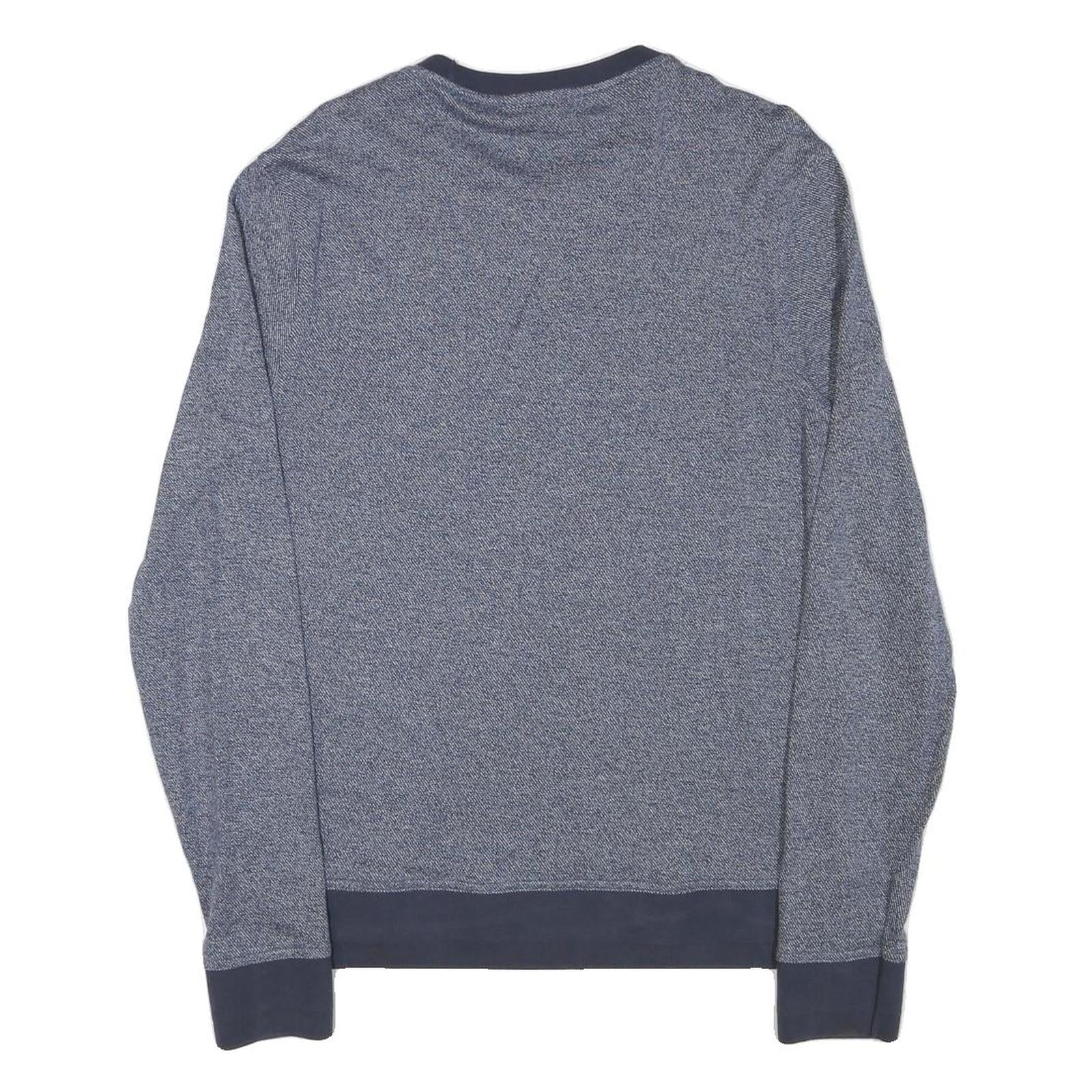 MICHAEL KORS Mens Blue Plain Cotton Blend Crew Neck Basic Knit Jumper M