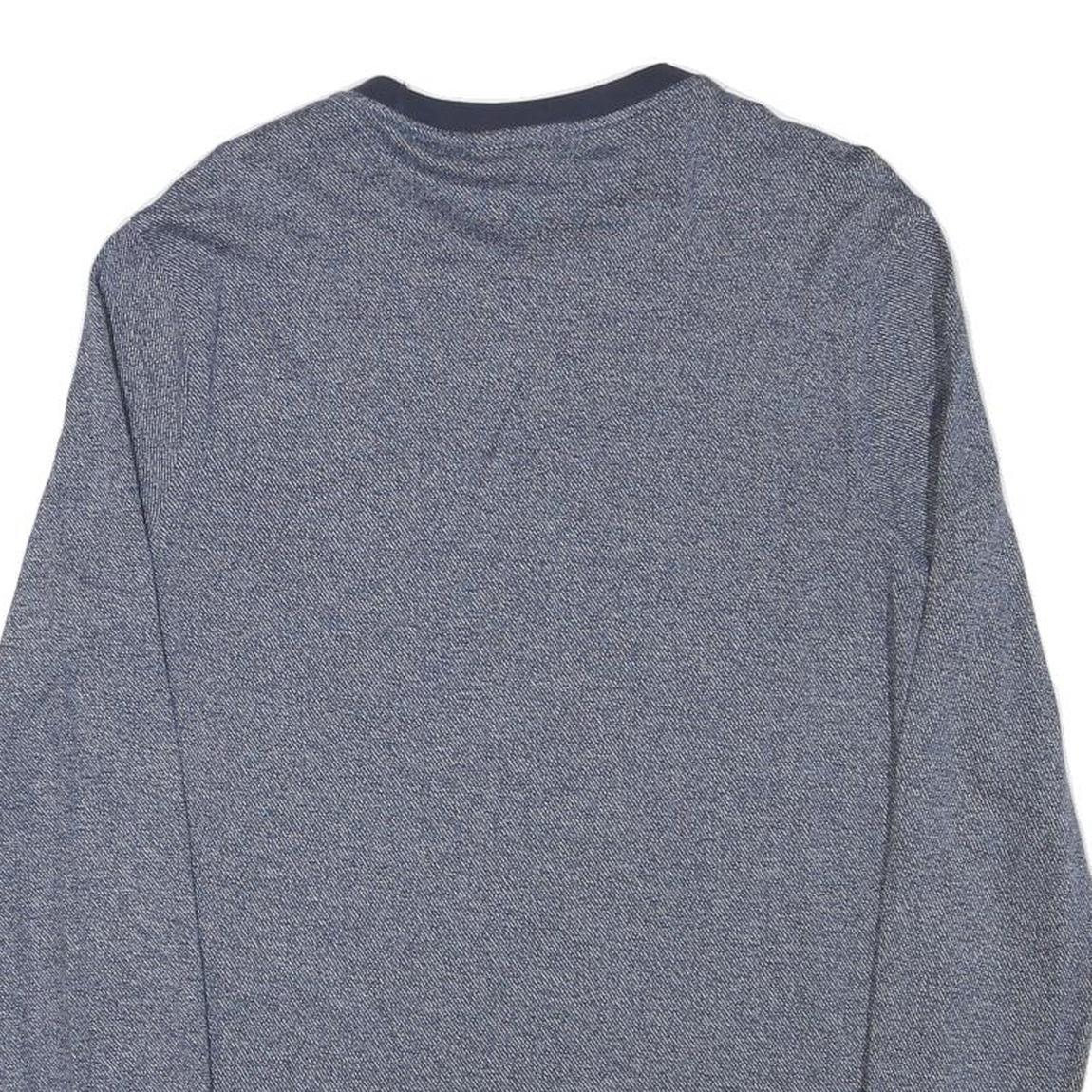MICHAEL KORS Mens Blue Plain Cotton Blend Crew Neck Basic Knit Jumper M