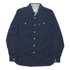 LEVI'S Mens Navy Blue Cotton Blend Shirt M Button Long Sleeve Casual Work Style