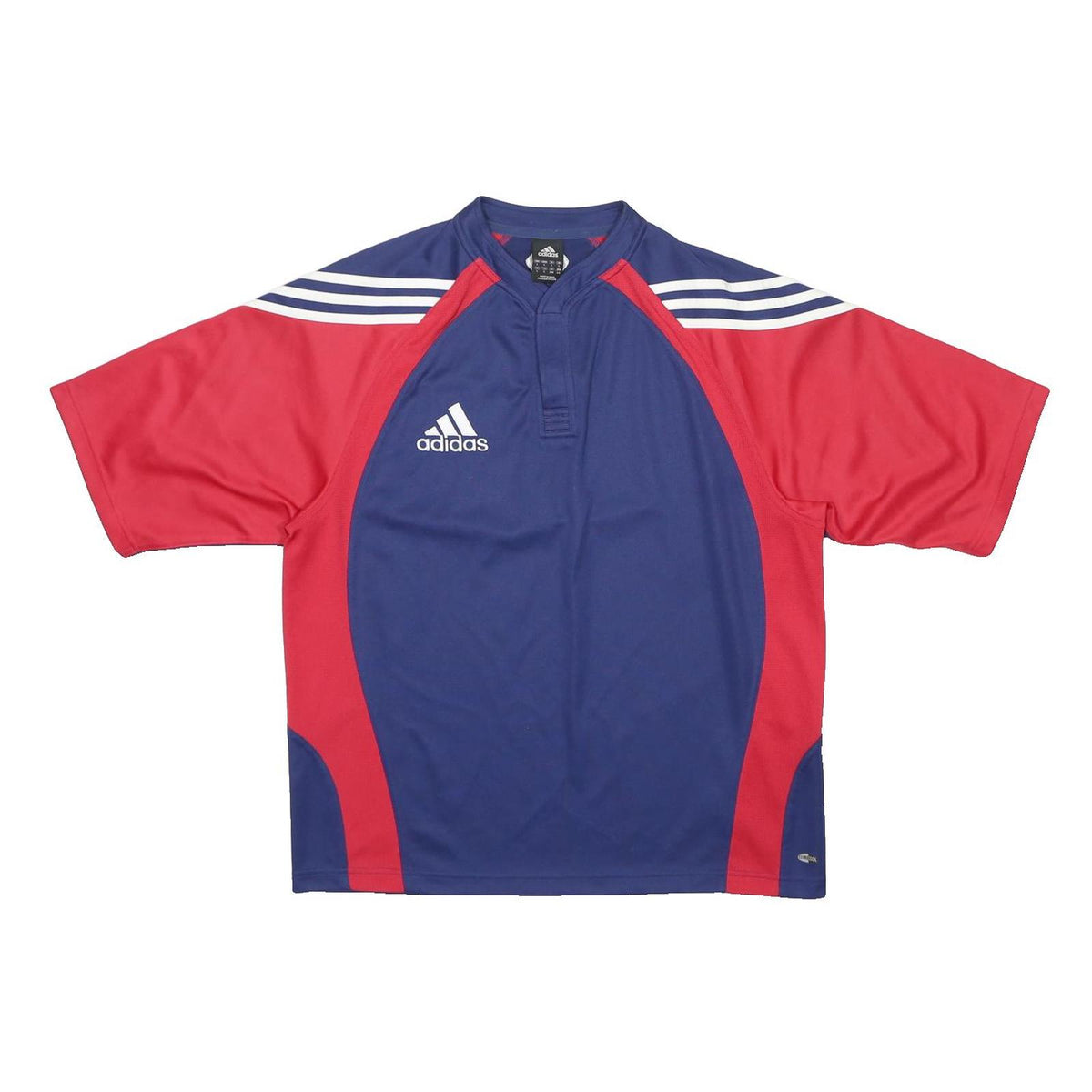 ADIDAS Mens Blue & Red Modern T-Shirt XL Short Sleeve V-Neck Sports Casual